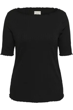 Kaffe T-Shirts, female, , Size: S Boatneck T-shirt with Curled Edges