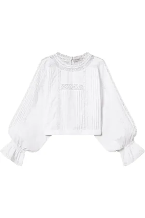 Twin-Set Blouses, female, , Size: M Embroidered Muslin Blouse