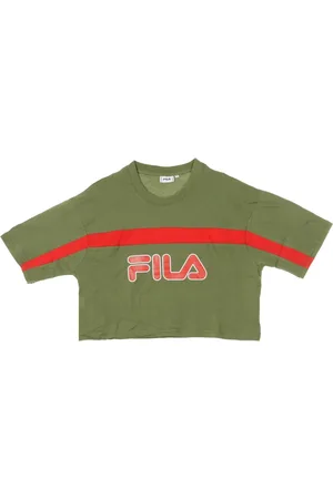 Fila T-Shirts, female, , Size: M Cropped T-Shirt in Deep Lichen /True Red