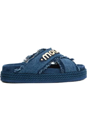 Mou Sliders, female, , Size: 5 US Denim Cross Sandals Stylish Comfortable Chic