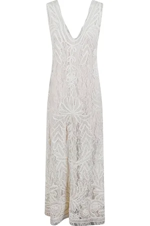 P.A.R.O.S.H. Maxi Dresses, female, , Size: M Elegant Lace V-Neck Dress