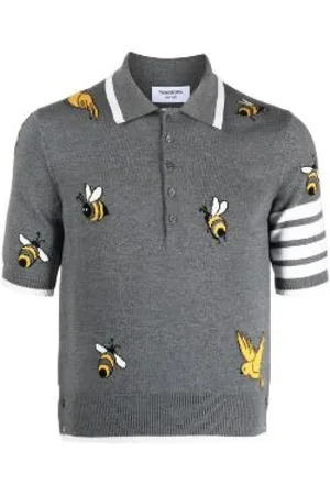 Thom Browne Polo Shirts, male, , Size: L Stylish T-shirts and Polos Collection