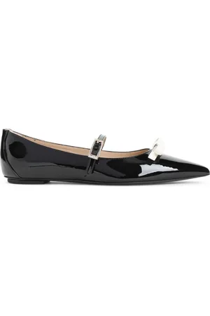 Stuart Weitzman Ballerinas, female, , Size: 9 1/2 US Bow Mary Jane Flat Shoes