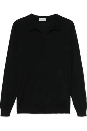 JOHN SMEDLEY V-neck Knitwear, male, , Size: XL Polo Collar Sweater