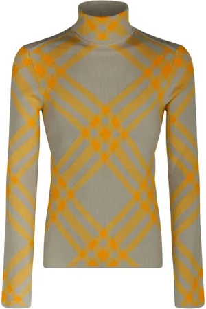 Burberry Turtlenecks, male, , Size: L Checked Wool Blend Jumper