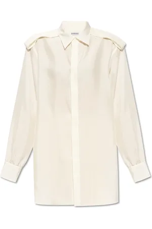 Burberry Shirts, female, , Size: 3XS Shoulder Button Silk Shirt