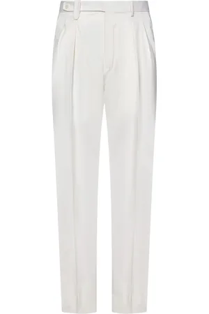 BRIONI Straight Trousers, male, , Size: L Elegant Cotton Silk Poplin Trousers