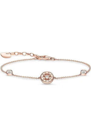 Thomas Sabo Bracelets, female, , Size: ONE SIZE Bracelet Circles with White Stones Rose Gold Colored A1882-416-14-L19V