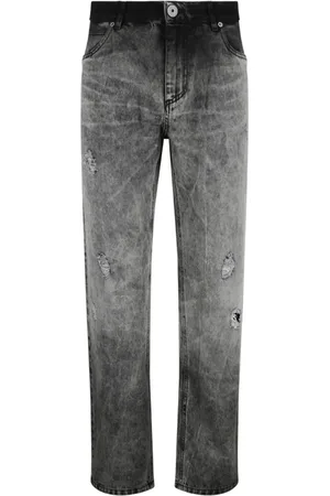Balmain Slim-fit Jeans, male, , Size: W31 Dark Grey Straight Leg Jeans