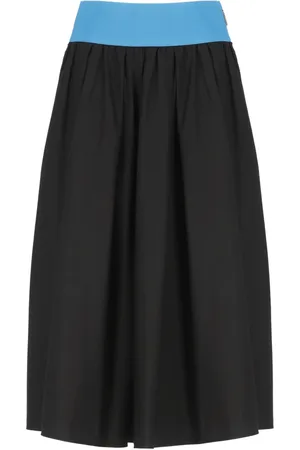 Msgm Midi Skirts, female, , Size: XS Cotton Skirt with Elastic Waist