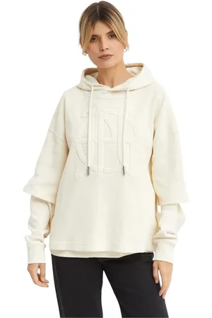 Jean Paul Gaultier Hoodies, female, , Size: M Oversized Hoodie with Embossed Logo
