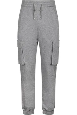 Balmain Sweatpants, male, , Size: XS Grey Cargo Joggers with Logo Print