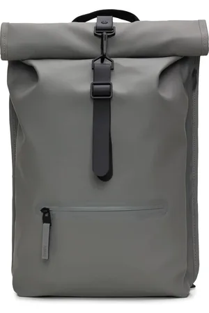 Rains Backpacks, male, , Size: ONE SIZE Rolltop Backpack with Snap Buckle Closure