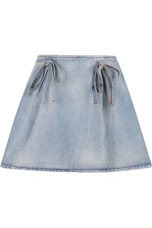Msgm Denim Skirts, female, , Size: 3XS Denim Skirt with Rear Zip Fastening