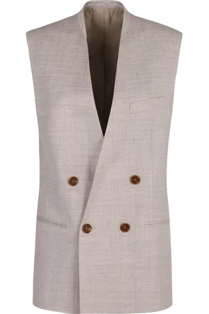 Serafini Vests, female, , Size: S Double-breasted Wool Silk Waistcoat