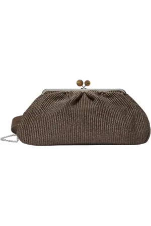 Max Mara Clutches, female, , Size: ONE SIZE Raffia Pasticcino Bag with Clutch Closure