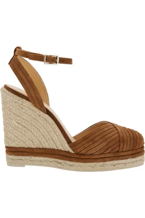 Castaner Wedges, female, , Size: 8 US Leather Wedges with Ankle Strap