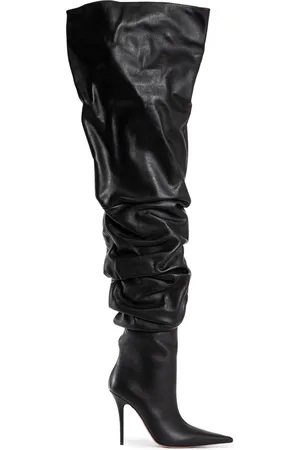 Amina Muaddi Over-knee Boots, female, , Size: 7 US Nappa Leather Thigh High Boots