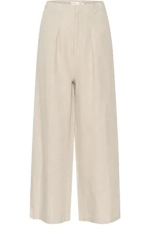 INWEAR Wide Trousers, female, , Size: S High-Waisted Flare Linen Pants