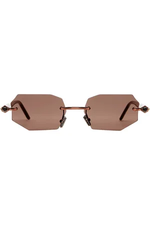 KUBORAUM Sunglasses, female, , Size: ONE SIZE Hexagonal Rimless Sunglasses in Bronze