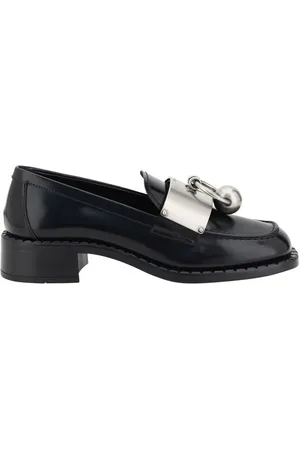 Prada Loafers, female, , Size: 7 US Leather Loafers with Block Heel