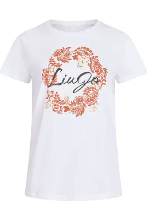 Liu Jo T-Shirts, female, , Size: M Floral Print Round Neck T-shirt