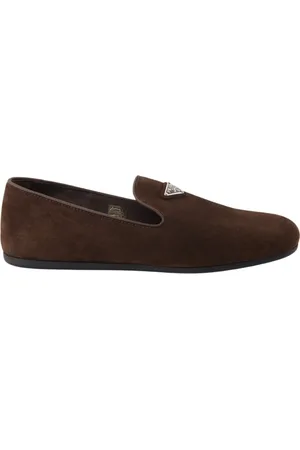 Prada Loafers, male, , Size: 9 US Suede Slip-On Loafers