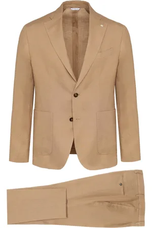 Manuel Ritz Single Breasted Suits, male, , Size: L Slim Fit Camel Dress Jacket