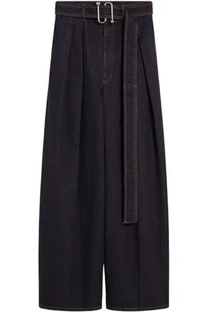 Sportmax Wide Trousers, female, , Size: XS High-waisted wide leg denim pants