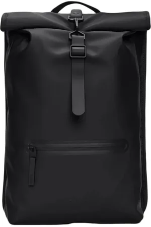 Rains Backpacks, male, , Size: ONE SIZE PU Fabric Backpack with Snap Compressions