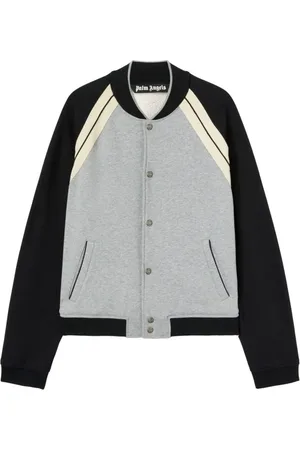 Palm Angels Bomber Jackets, male, , Size: M Grey Sweater with Button Fastening