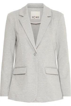Ichi Blazers, female, , Size: XS Grey Melange Blazer Jacket Long Sleeve