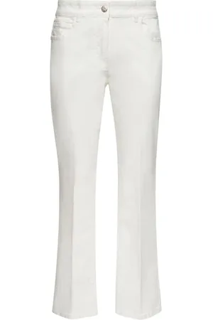Elena Miro Wide Trousers, female, , Size: XL Flare cotton pants with five pockets