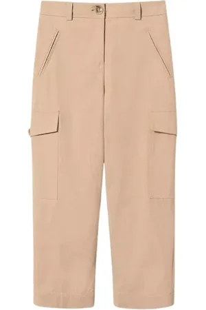 Twin-Set Straight Trousers, female, , Size: 2XS Cargo Gabardine Cotton Pants