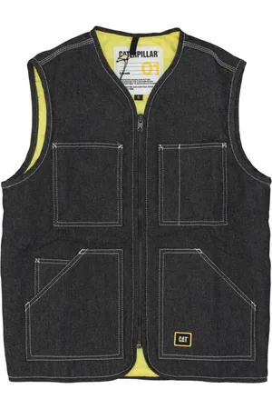 Caterpillar Vests, male, , Size: L Denim Sleeveless Vest Jacket