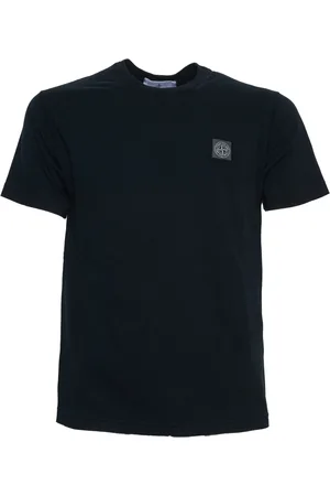 Stone Island T-Shirts, male, , Size: L Stylish Compass Patch T-Shirt