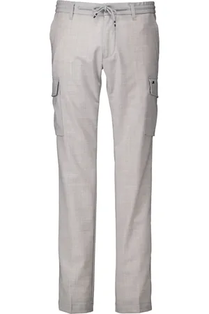 Masons Slim-fit Trousers, male, , Size: XL Grey Pants Mte184 Stylish Model
