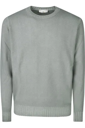 FILIPPO DE LAURENTIIS Round-neck Knitwear, male, , Size: XL Ribbed Wool Cashmere Crew Neck Sweater