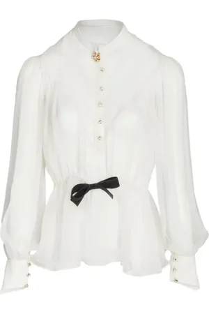 Giambattista Valli Blouses, female, , Size: S Ivory Blouse with Style 1102