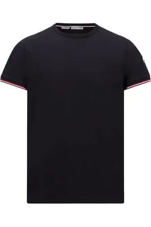 Moncler T-Shirts, male, , Size: XL Tricolour-Trimmed T-shirt