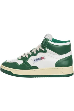 Autry Sneakers, male, , Size: 9 US Green Leather Mid-Top Sneakers
