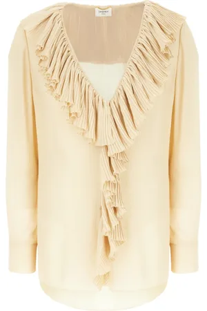 Saint Laurent Blouses, female, , Size: L Luxurious Silk Shirt for Women