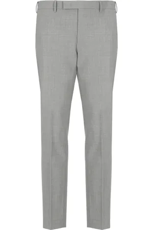 PT Torino Suit Trousers, male, , Size: 2XL Grey Wool Tailored Trousers with Charm
