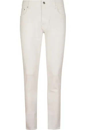 Michael Kors Slim-fit Jeans, male, , Size: W31 Stretch Denim Jeans with Suede Patch