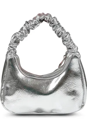 Molo Bags, female, , Size: ONE SIZE Metallic Silver Casual Bag with Curled Handle