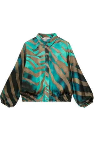 Summum Woman Bomber Jackets, female, , Size: XS Printed Smocked Blouse