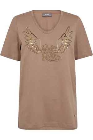 Mos Mosh T-Shirts, female, , Size: L Embroidered Tee with V-Neck