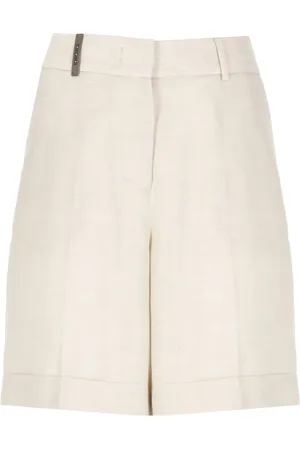 PESERICO SIGN Short Shorts, female, , Size: S Linen Blend High Waist Shorts