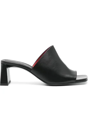 Plan C Heeled Mules, female, , Size: 8 US Leather Mule Sandals