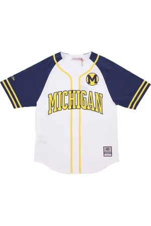 Mitchell & Ness Sportswear, male, , Size: XL Michigan Wolverines Baseball Style Jersey